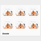 Cute Cartoon Pumpkin Penguin Funny Halloween Ronde Sticker (Vel)