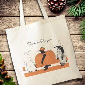 Cute Cartoon Pumpkin Penguin Funny Halloween Tote Bag