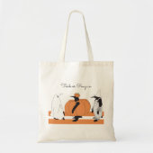 Cute Cartoon Pumpkin Penguin Funny Halloween Tote Bag (Voorkant)