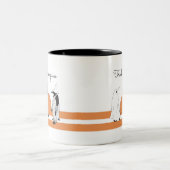 Cute Cartoon Pumpkin Penguin Funny Halloween Tweekleurige Koffiemok (Center)