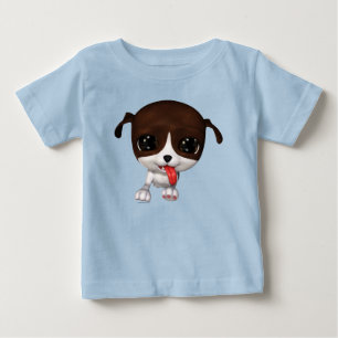 Cute Cartoon Puppy Blue Baby T-Shirt
