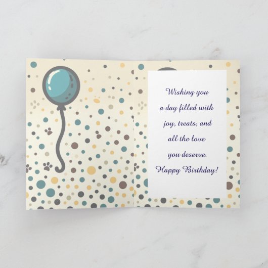 Cute Cartoon Puppy Dog Happy Birthday Card - Moder Kaart (Binnen)