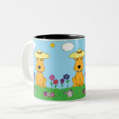 Cute Cartoon Puppy Dog in tuinbouw Mok (Voorkant links)