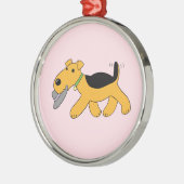Cute Cartoon Puppy Dog met Pet Premium Ornament (Links)