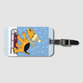 Cute Cartoon Puppy Dog op gesleed Bagagelabel (Voorkant (horizontaal))