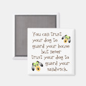 Cute Cartoon Puppy & Funny Dog Gezegde Magneet (Voorkant / Achterkant)