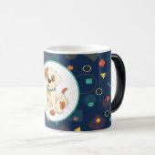  Cute Cartoon Puppy Geometric Magische Mok (Voorkant rechts)