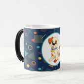  Cute Cartoon Puppy Geometric Magische Mok (Voorkant links)