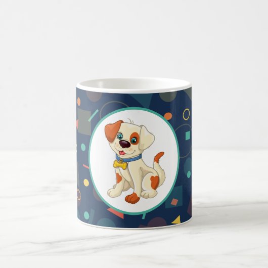  Cute Cartoon Puppy Geometric Magische Mok (Center)