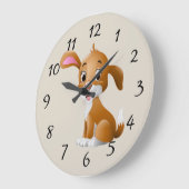 Cute Cartoon Puppy Grote Klok (Hoek)