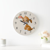 Cute Cartoon Puppy Grote Klok (Huis)
