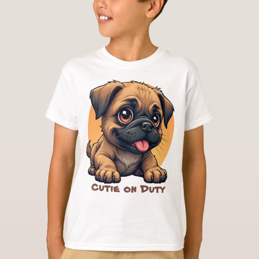 Cute Cartoon Puppy T-Shirt (Voorkant)