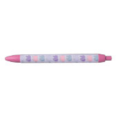 Cute Cartoon Purple Elephant Pattern Zwarte Inkt Pen (Voorkant)