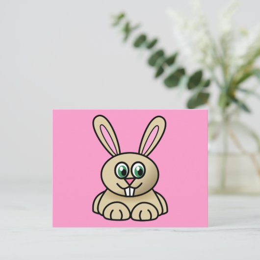 Cute Cartoon Rabbit Briefkaart (Staand voorkant)