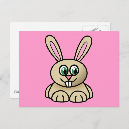 Cute Cartoon Rabbit Briefkaart (Voorkant / Achterkant)