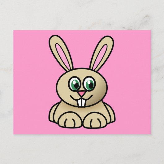 Cute Cartoon Rabbit Briefkaart (Voorkant)