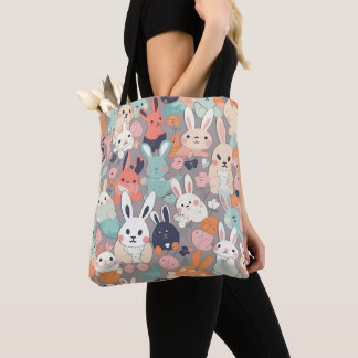 Cute cartoon Rabbit Colorful Tote Bag