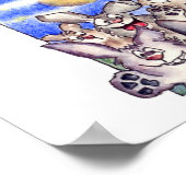 Cute Cartoon Rabbit Full Moon Poster Print (Hoek)