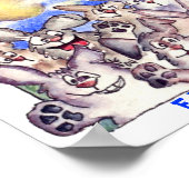 Cute Cartoon Rabbit Full Moon Poster Print (Hoek)