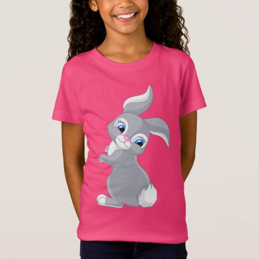Cute Cartoon Rabbit T-shirt (Voorkant)