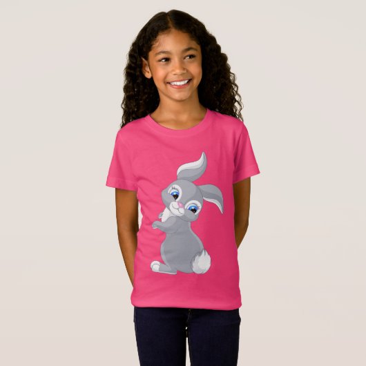 Cute Cartoon Rabbit T-shirt (Voorkant volledig)