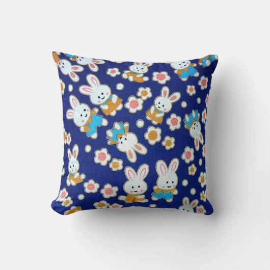 Cute Cartoon Rabbits Cushion Kussen (Voorkant)