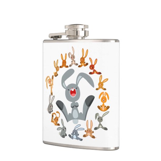 Cute Cartoon Rabbits Mandala Hip Flask Heupfles (Links)
