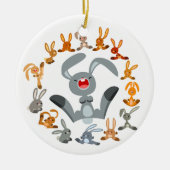 Cute Cartoon Rabbits Mandala Ornament (Voorkant)