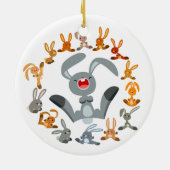 Cute Cartoon Rabbits Mandala Ornament (Achterkant)