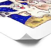 Cute Cartoon Rabbits Moon Dancing Poster Print (Hoek)