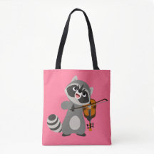 Cute Cartoon Raccoon die Violin speelt