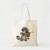 Cute Cartoon Raccoon die Violin speelt Tote Bag (Voorkant)