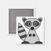 Cute Cartoon Raccoon Magneet (Voorkant / Achterkant)
