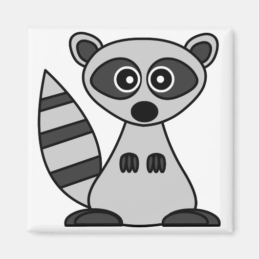 Cute Cartoon Raccoon Magneet (Voorkant)