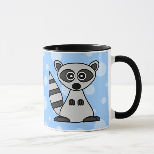 Cute Cartoon Raccoon Mok (Rechts)