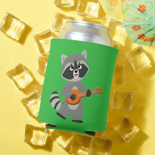 Cute Cartoon Raccoon Palling Banjo Koelbox Blikjeskoeler (Insitu Zomer)