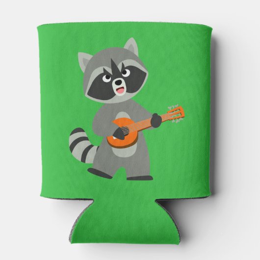 Cute Cartoon Raccoon Palling Banjo Koelbox Blikjeskoeler (Achterkant)