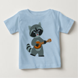 Cute Cartoon Raccoon Plays Banjo Baby T-Shirt