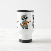 Cute Cartoon Raccoon Plays Banjo Commuter Mok (Center)