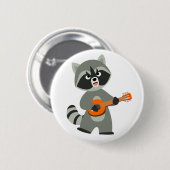 Cute Cartoon Raccoon Plays Banjo Ronde Button 5,7 Cm (Voorkant /achterkant)