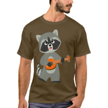 Cute Cartoon Raccoon Plays Banjo T-Shirt