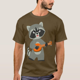 Cute Cartoon Raccoon Plays Banjo T-Shirt
