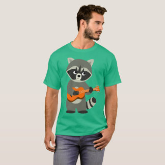 Cute Cartoon Raccoon Plays Guitar T-shirt