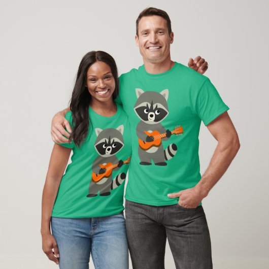 Cute Cartoon Raccoon Plays Guitar T-shirt (Unisex)