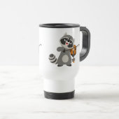 Cute Cartoon Raccoon Spelen Violin Commuter Mok (Voorkant rechts)