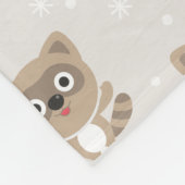 Cute Cartoon Raccoons Winter Pattern Fleece Deken (Hoek)