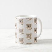 Cute Cartoon Raccoons Winter Pattern Koffiemok (Voorkant rechts)