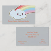 Cute Cartoon Rainbow Cloud Daycare Visitekaartjes (Voorkant / Achterkant)