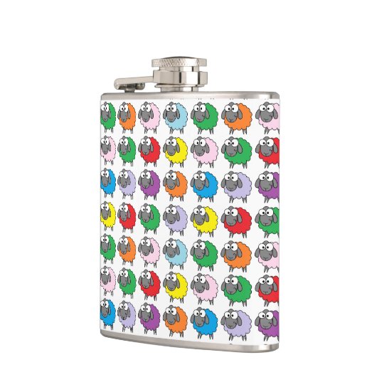 Cute Cartoon Rainbow Sheep Heupfles (Links)