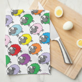 Cute Cartoon Rainbow Sheep Theedoek (Quarter Fold)